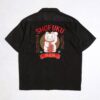 《2025春夏系列》日本POWER TO THE PEOPLE-招財貓刺繡開領襯衫-男女適用