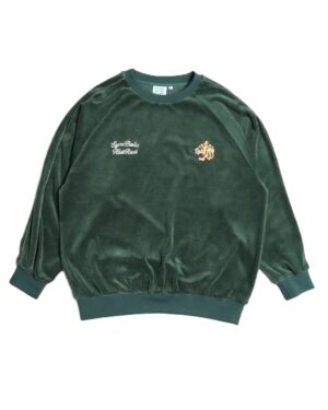 《2025秋冬系列》日本POWER TO THE PEOPLE-老虎絨面拉格蘭袖刺繡衛衣