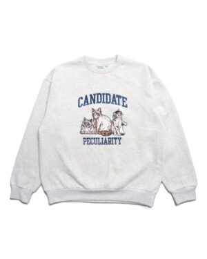 《2025秋冬系列》日本POWER TO THE PEOPLE-美式學院 × 貓系魅力復古刺繡衛衣