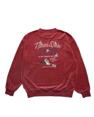 《2025秋冬系列》日本POWER TO THE PEOPLE-抱酒瓶的貓絲絨刺繡衛衣